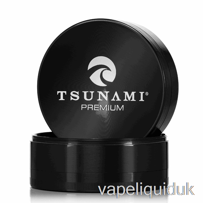 Tsunami 3.9inch 4-Piece Sunken Top Grinder Black (100mm) Vape Juice